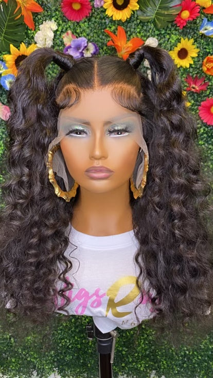 20" Water Curl Frontal Wig
